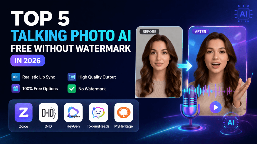 Top 5 Talking Photo AI Free Without Watermark in 2026 (Best Tools to Animate&nbsp;Photos)